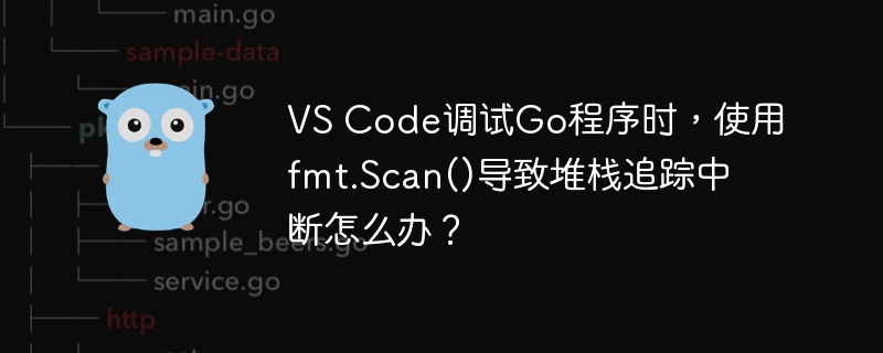 vs code调试go程序时，使用fmt.scan()导致堆栈追踪中断怎么办？