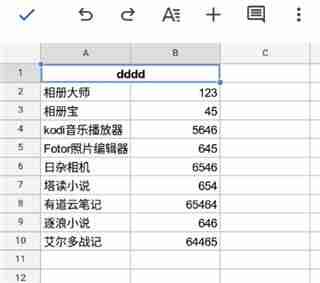 谷歌表格怎么合并单元格