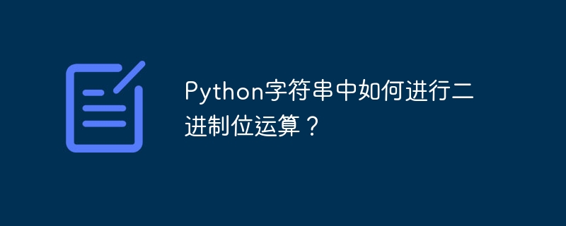 python字符串中如何进行二进制位运算？