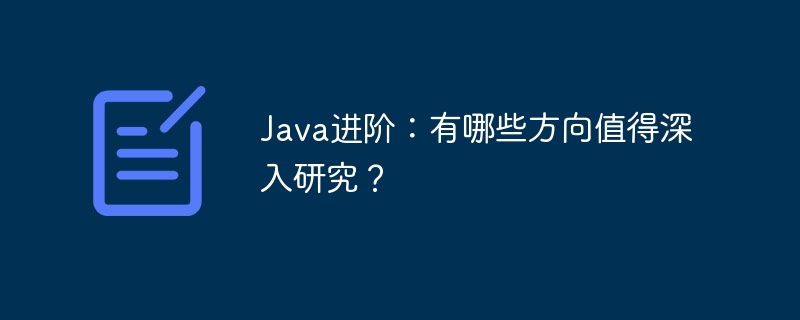 java进阶：有哪些方向值得深入研究？