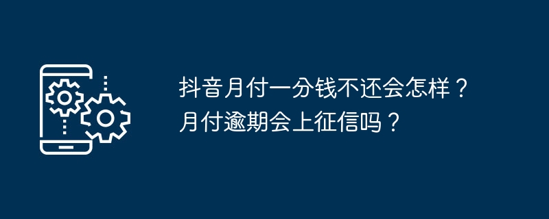 抖音月付一分钱不还会怎样？月付逾期会上征信吗？