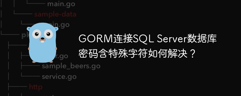 gorm连接sql server数据库密码含特殊字符如何解决？