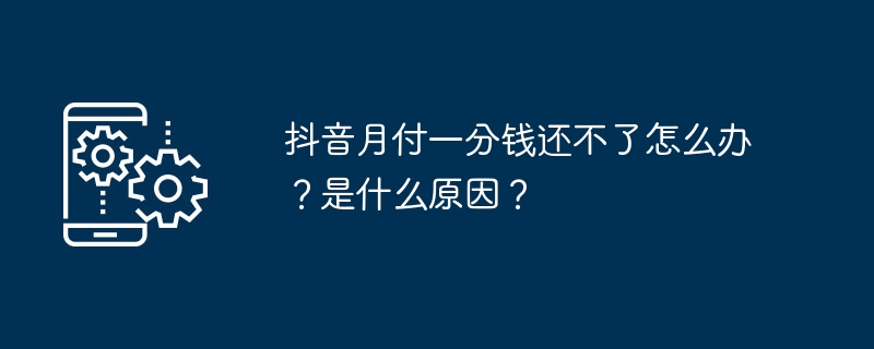 抖音月付一分钱还不了怎么办？是什么原因？