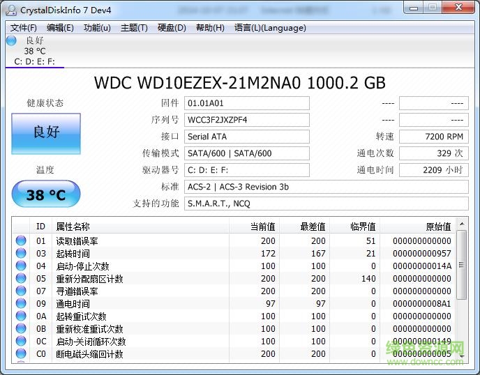 crystaldiskinfo中文版(硬盘检测工具)