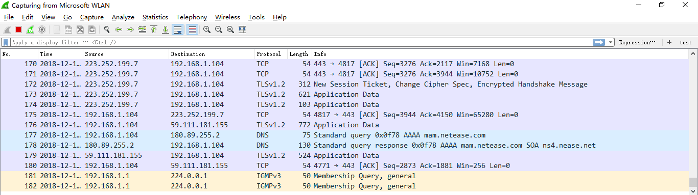 网络抓包工具wireshark