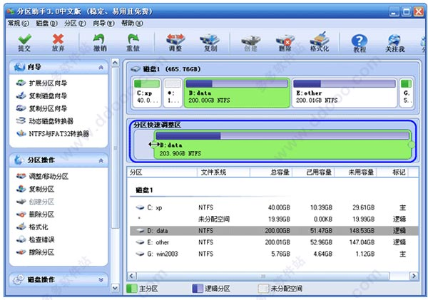 硬盘分区工具中文版3.0下载
